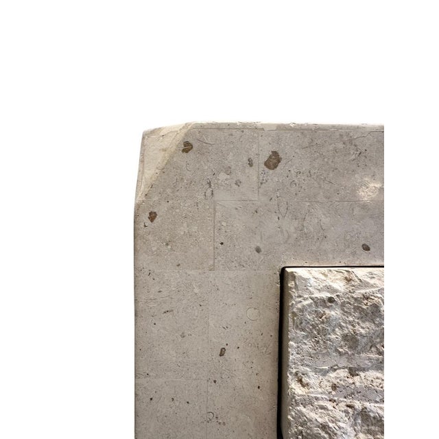 Cream Travertine Tessellated Stone Sideboard by Renoir, 1980 For Sale - Image 8 of 15