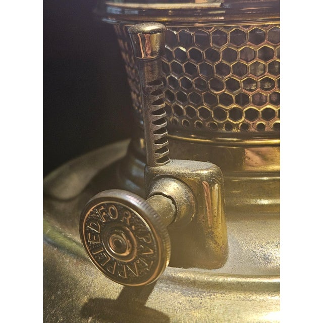 Bradley and Hubbard 1880's "Patent Applied For", Hobnail Milk Glass "Ring of Fire"' Shade For Sale - Image 9 of 18