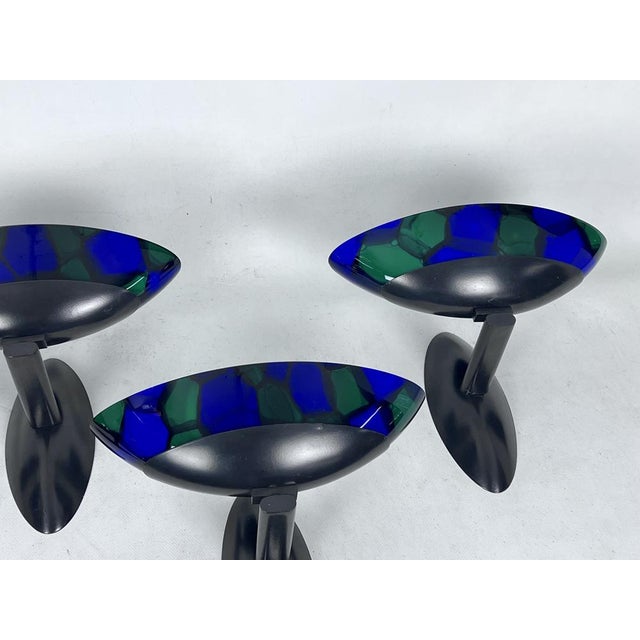 Large Wall Lamps in Murano Glass and Metal by Ottavio Missoni, Italy, 1980s, Set of 4 For Sale - Image 9 of 17