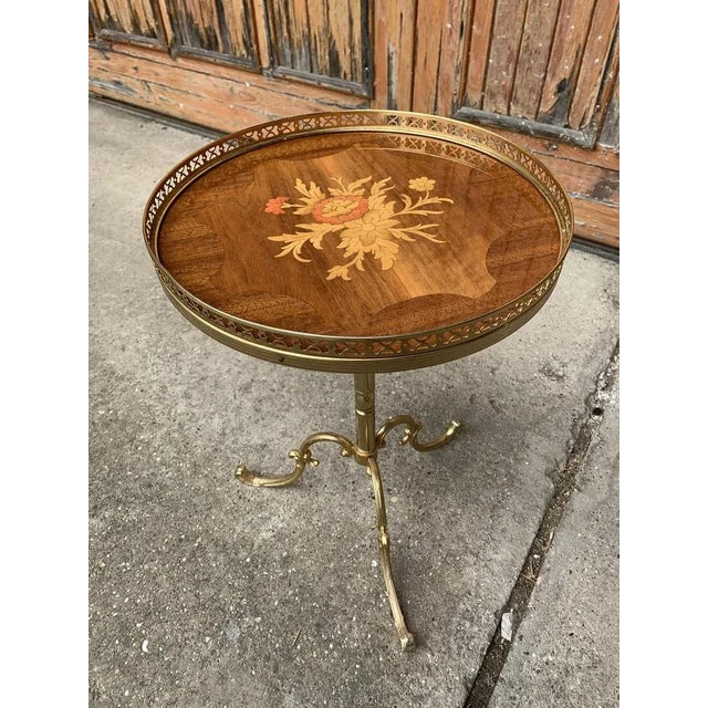 Small Vintage Brass Side Table For Sale - Image 6 of 9