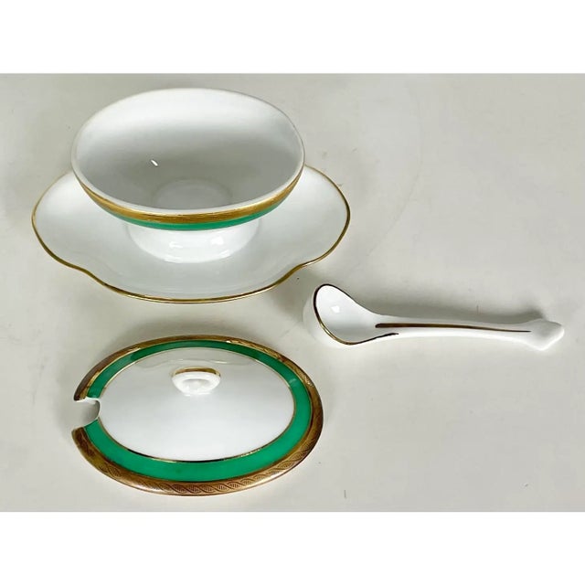 Richard Ginori Mid 20th Century Richard Ginori Italian Porcelain Condiment Dish & Spoon - 3 Pc. Set For Sale - Image 4 of 5