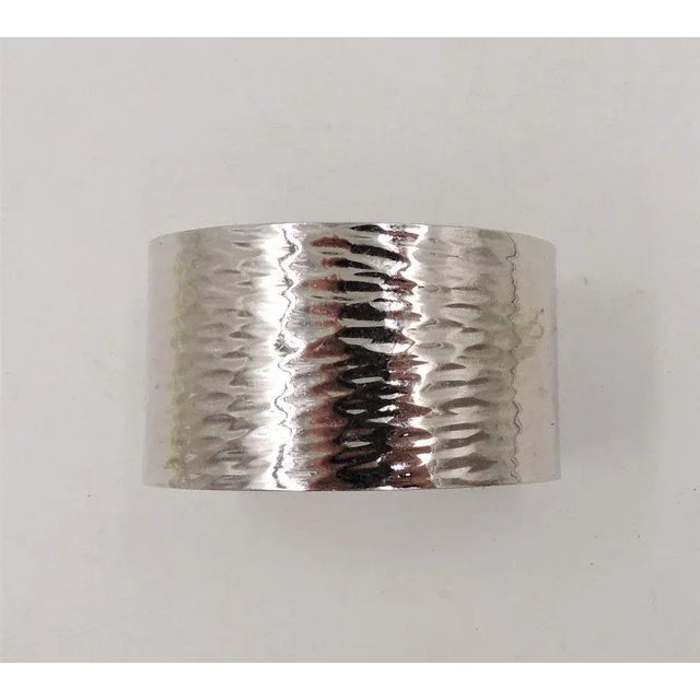 Metal Circa 1976 Napier Rhodium Plate Cuff Bracelet For Sale - Image 7 of 7