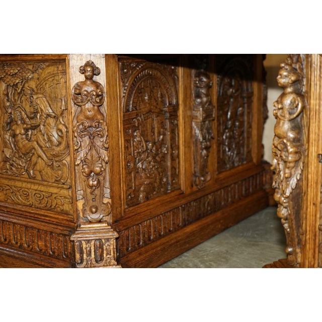 Exhibition Quality 19th Century Walnut Partner Desk With 17th Century Hand-Carved Religious Panels For Sale - Image 15 of 18
