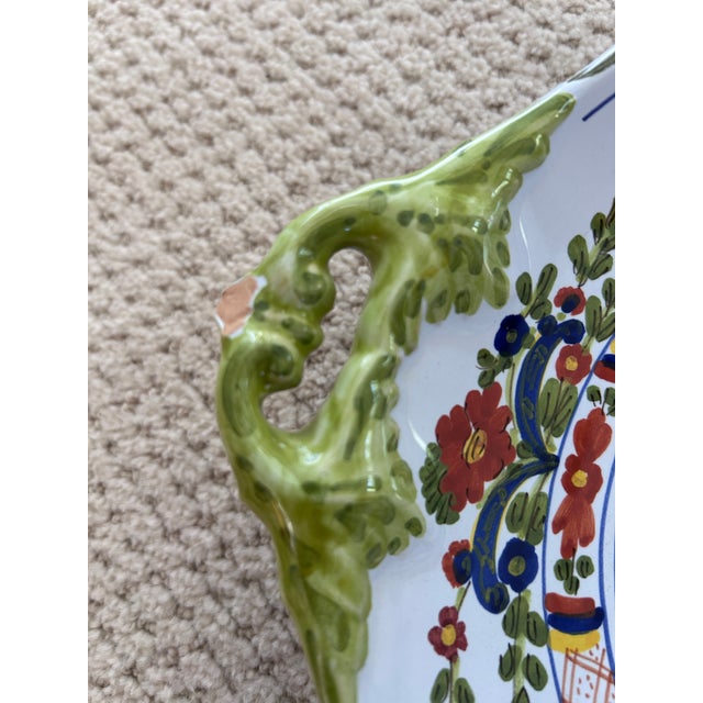 1980s Vintage Italian Faenza Hand-Painted Majolica Bowl For Sale - Image 5 of 8