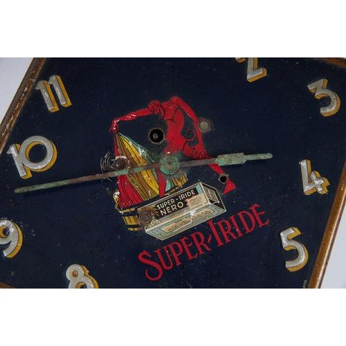 Super Iride Advertising Clock in Lithographed Tin For Sale - Image 3 of 6