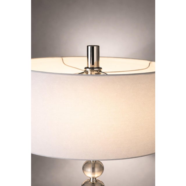 Late 20th Century Late 20th Century Modern Glam Stacked Crystal Orb Table Lamp With Polished Chrome Base – Hollywood Regency Transitional Style For Sale - Image 5 of 9