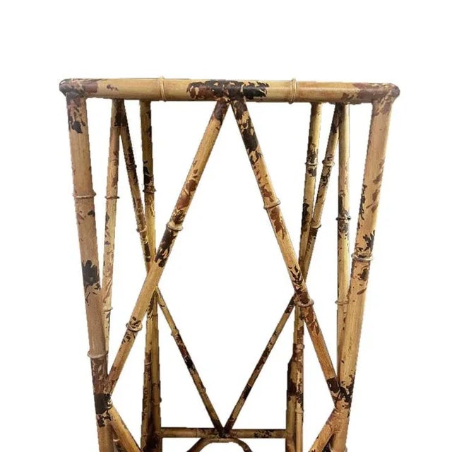 Metal Pair of Mid-Century French Chinoiserie-Style Bamboo Pedestals Stands For Sale - Image 7 of 9