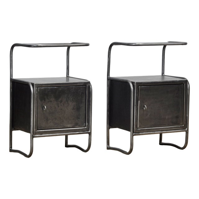 Iron Bedside Tables, 1950s, Set of 2 For Sale