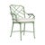 Brown Jordan Calcutta Arm Chair in Bay Leaf with Sea Salt and Anthracite Stripe Welt Cushions For Sale