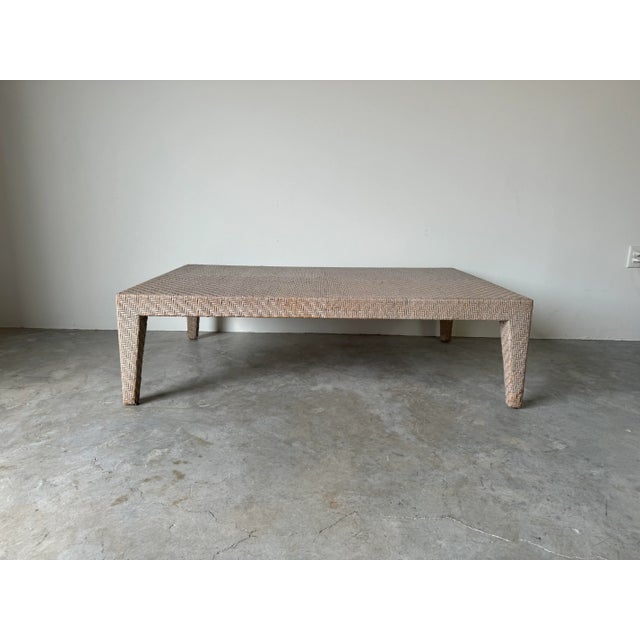 1980s Antonio Budji Layug Woven Rattan Rectangular Coffee Table For Sale - Image 5 of 12