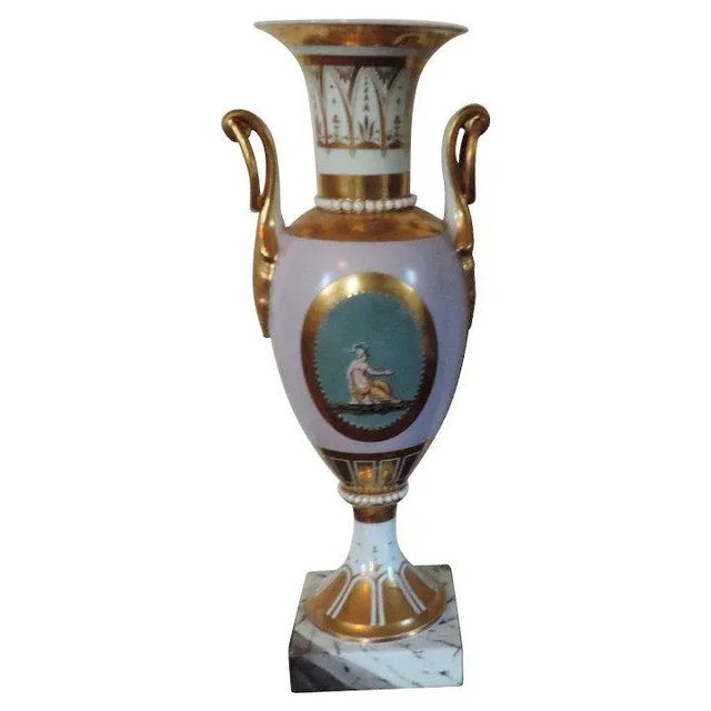 Early 19th Century Neoclassical French Empire Old Paris Porcelain Urn Vase For Sale - Image 11 of 11