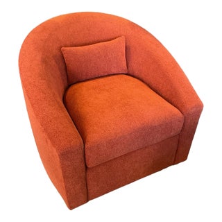 U-Turn Burnt Orange Swivel Chair For Sale