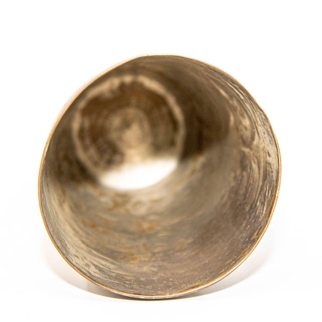 Silver Antique Engraved Metal Silvered Beaker or Vase From India 1940s For Sale - Image 8 of 11