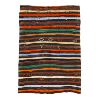 Stripoed Vintage Kilim Rug For Sale