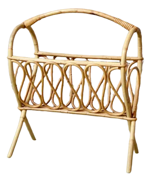 Vintage Rattan Magazine Rack, 1970s