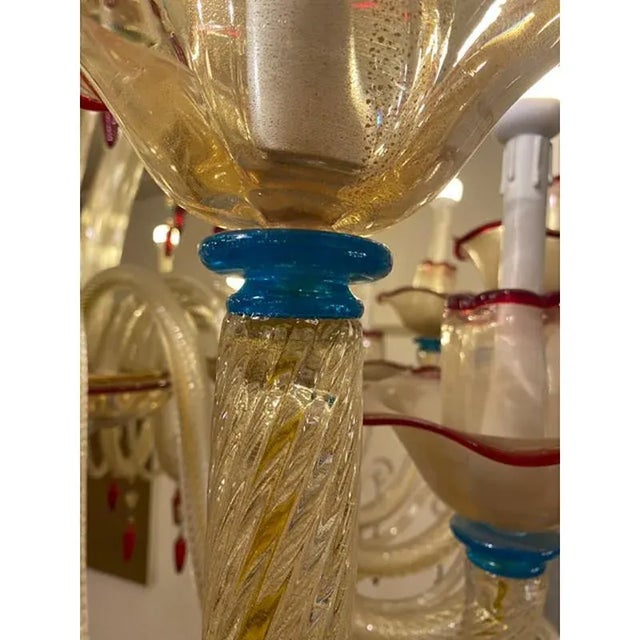 Imperial italian chandelier style murano glass multicolors with flowers. unique and rare piece of art from murano , is a...