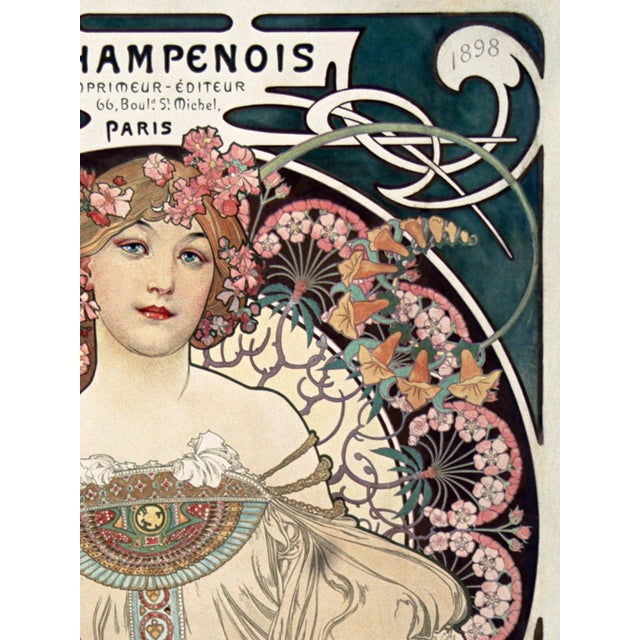 Art Nouveau F. Champenois — Alphonse Maria Mucha Art Nouveau Reproduction Print, 18" × 24" For Sale - Image 3 of 6