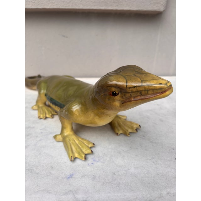 French Country Large French Majolica Lizard Vallauris Circa 1950 For Sale - Image 3 of 12