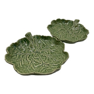 Bordallo Pinheiro Cabbage Pair Hor D’oeuvre/ Serving Pieces Circa 1960s For Sale