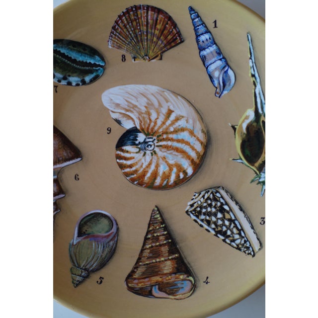 Handpainted Ceramic Shells and Pipes Plates, 1950s, Set of 2 For Sale - Image 4 of 14