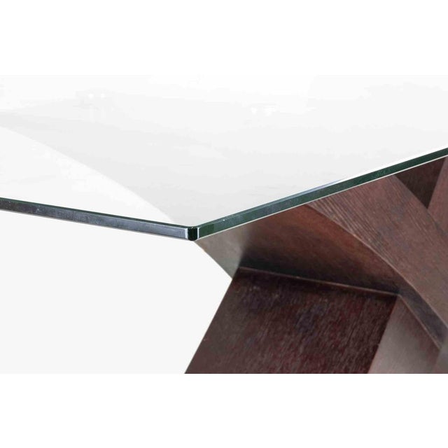 Wood Vintage Bless Coffee Table in Walnut and Glass, Italy, 1990s For Sale - Image 7 of 9