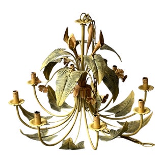 Mid 20th Century Hollywood Regency Calla Lily Flower Chandelier For Sale