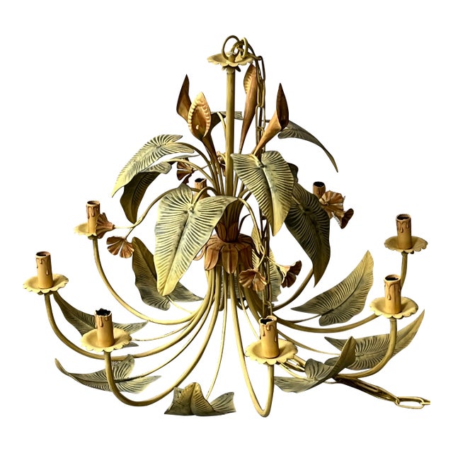 Mid 20th Century Hollywood Regency Calla Lily Flower Chandelier For Sale