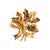 Modern Vintage Tiffany & Co. 18k Yellow Gold 0.06ct Cabochon Ruby Leaf Brooch For Sale - Image 3 of 8