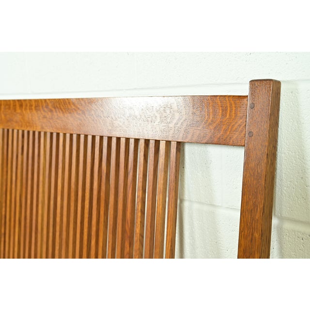 Brown Stickley Mission Oak Arts & Crafts Spindle Bench or Settee For Sale - Image 8 of 14