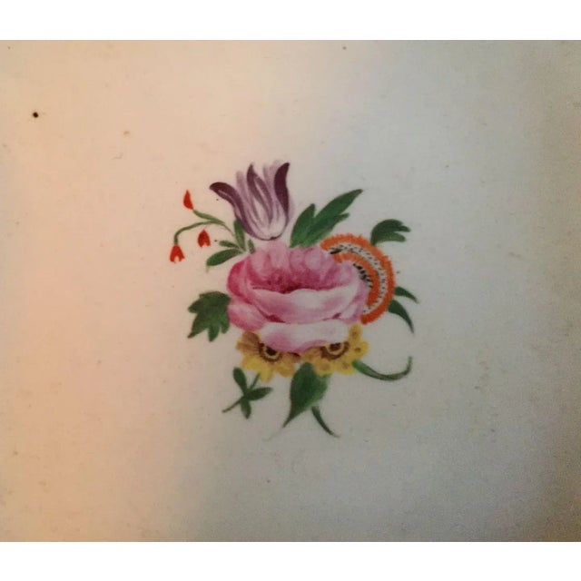 Coalport Porcelain Early 19th Century English Coalport Porcelain Square Dessert Dish Plates Baby Blue with Pink Roses 1810 - A Pair For Sale - Image 4 of 11