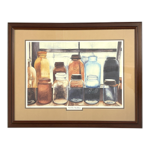 Signed & Numbered Print of Susan Fair's 'Mason Jars' Watercolor Painting for Ma Cille's Miscellanea Museum in Gordo, Alabama