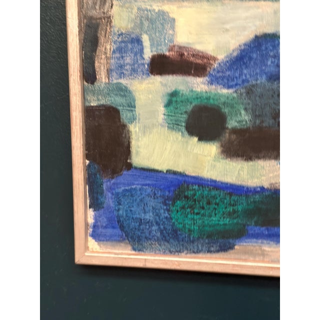 Mid-Century Modern Bengt Eklund, Blue Coast (Blå Kust), 1950s, Oil on Canvas, Framed For Sale - Image 3 of 15