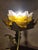 Bronze Patinated Steel Lamp with Amber Glass Shade, 1975, in Flawless conditions. Designed 1960 to 1969 European Plug (up...