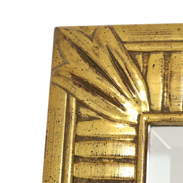 Hollywood Regency Bevelled Gold Mirror from Deknudt, 1970s For Sale - Image 10 of 18