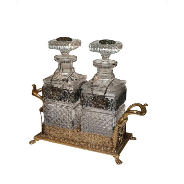 Vintage Ornate 2 Decanter Tantalus - Mid-20th Century For Sale - Image 18 of 18
