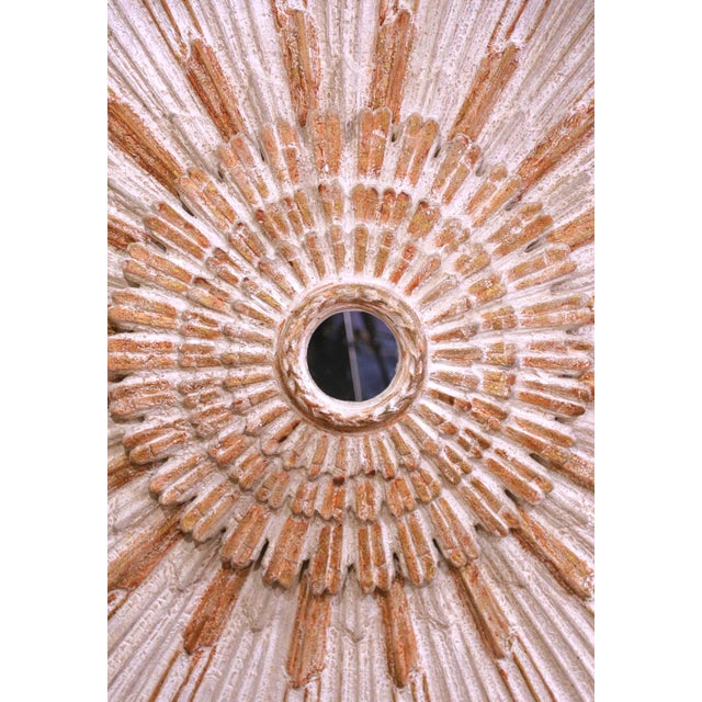 Italian Monumental Vintage Italian Carved Sunburst Mirror With Four-Tier Rays For Sale - Image 3 of 8