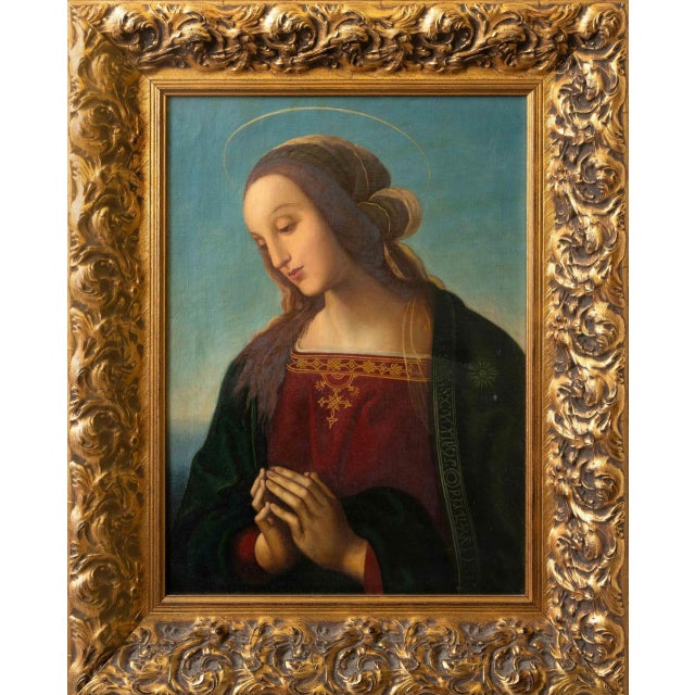 Italian School "Praying Virgin" 19th Century Oil on canvas. Dimensions: 53 x 38 cm. Good condition
