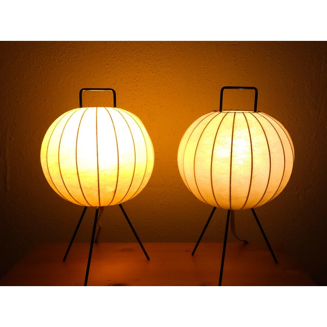 Mid-Century Modern Mid-Century Modern Cocoon Tripod Table Lamps from Goldkant Leuchten, 1970s, Set of 2 For Sale - Image 3 of 6