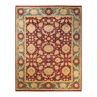 Mogul, One-of-a-Kind Hand-Knotted Area Rug in Red, 9' 1" x 11' 10" For Sale
