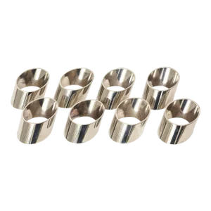 Vintage Sculptural Angled Silver Plate Napkin Rings Set of Eight Italian
