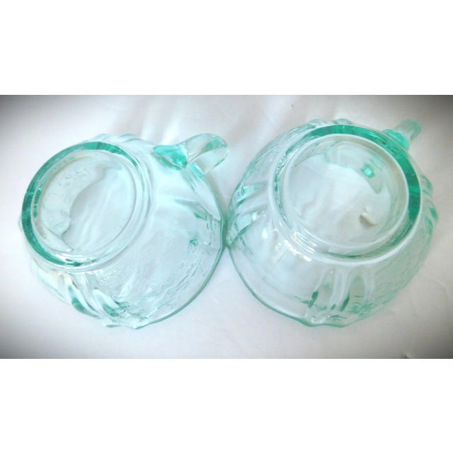 Vintage Indiana Depression Glass Tea Cup and Saucer, Set of Two, Recollection, Teal Blue Madrid Pattern 70's For Sale In New York - Image 6 of 12