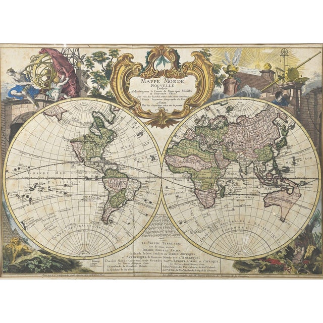 Antique 1744 Large French Map of the World "Mappe Monde Nouvelle" by George Louis Le Rouge For Sale In New York - Image 6 of 15