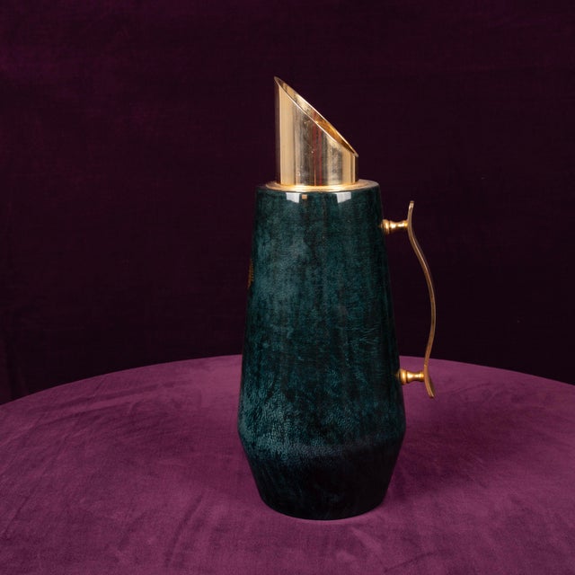 Mod. 1278D Blue Goatskin Parchment Thermos by Aldo Tura, Italy, 1950 For Sale - Image 15 of 17