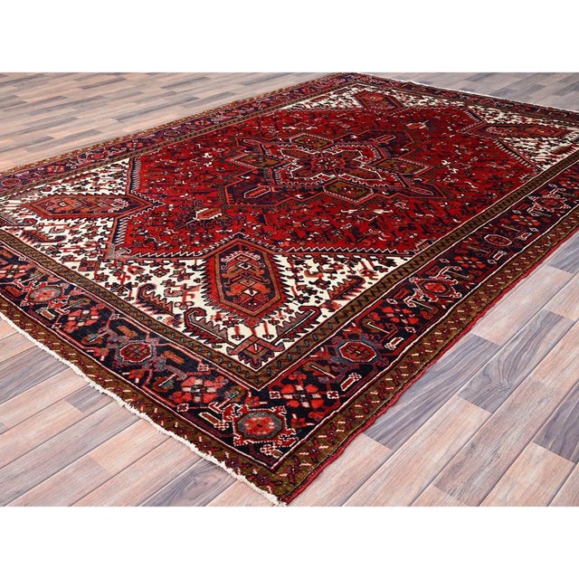 1960s Red Semi Antique Persian Rug For Sale - Image 4 of 12