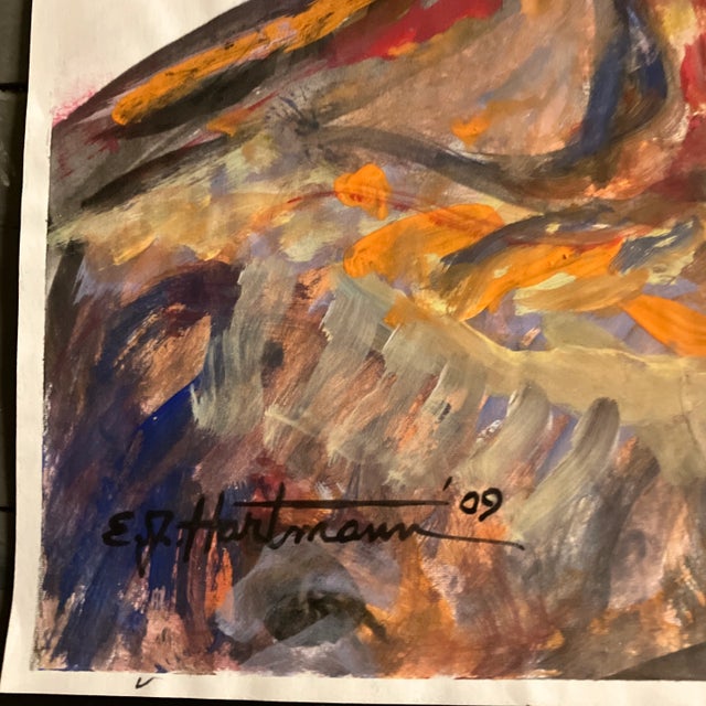 Original 12 x 18.5 painting on paper signed bottom left unframed