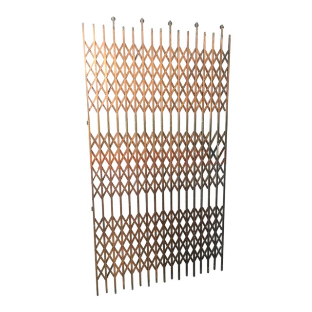 Antique Heavy Metal Brass Otis Elevator/ Lift Scissor Door/Gate For Sale