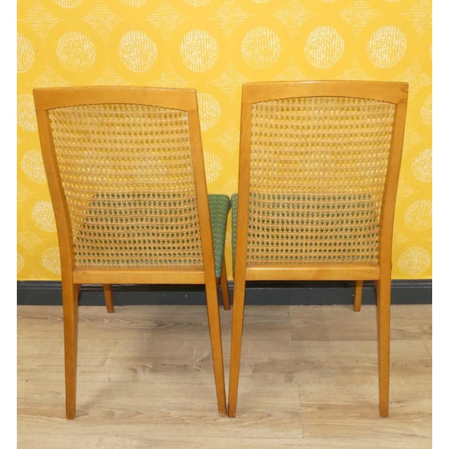 Blue Chairs with Wooden Backrest and Viennese Wickerwork, 1960s, Set of 2 For Sale - Image 8 of 13