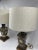 Metal Lamps with Brass Applications on Wooden Bases, 1970s, in Very Good conditions. Designed 1950 to 1959 European Plug...