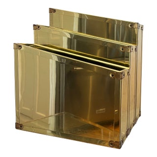 Mid Century Sarreid Style Magazine Rack For Sale
