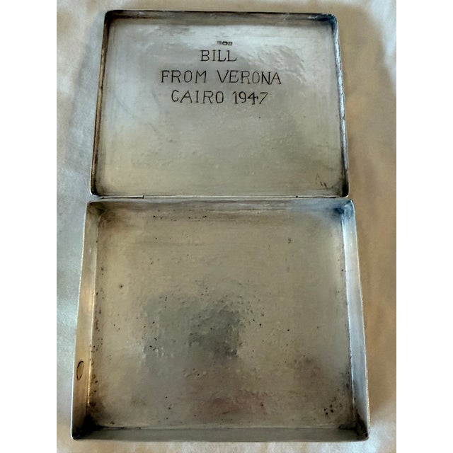 Mid-20th Century Egyptian 900 Silver Decorative Box With Etched Floral Design For Sale - Image 6 of 7
